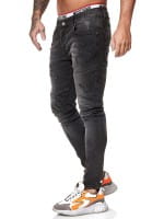 OneRedox Designer Herren Jeans Bikerhose Regular Skinny Fit Jeanshose Destroyed Stretch Modell 8032