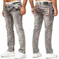 OneRedox Hommes Jeans Jeans Denim Slim Fit Used Design Modèle 5172