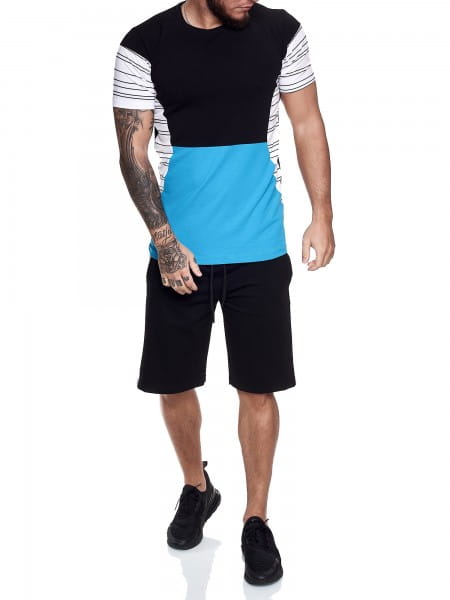Herren Short-Jogginganzug Shortanzug Sportanzug Short T-Shirt Modell 1461