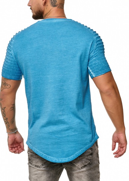 OneRedox Hommes Chemise à capuche à manches longues Chemise à manches courtes Sweatshirt manches courtes T-Shirt 9052 Bleu