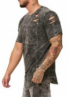 OneRedox Chemise pour homme Sweat à capuche à manches longues Chemise à manches courtes Sweatshirt T-Shirt 9082/83