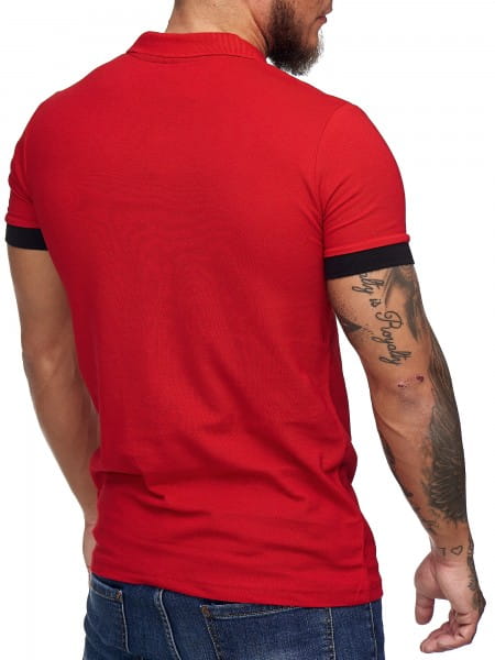 Herren T-Shirt Poloshirt Shirt Kurzarm Printshirt Polo Kurzarm 1402C1