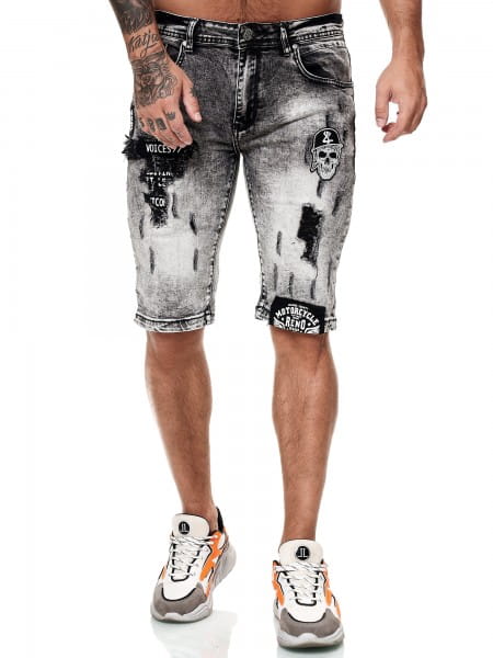 Herren Shorts Bermuda Jeansshorts Destroyed Wash Clubwear Modell E7527