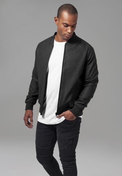 Imitation Leather Raglan Blouson