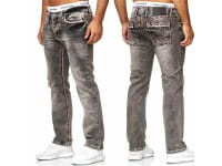 OneRedox Hommes Jeans Jeans Denim Slim Fit Used Design Modèle 5166