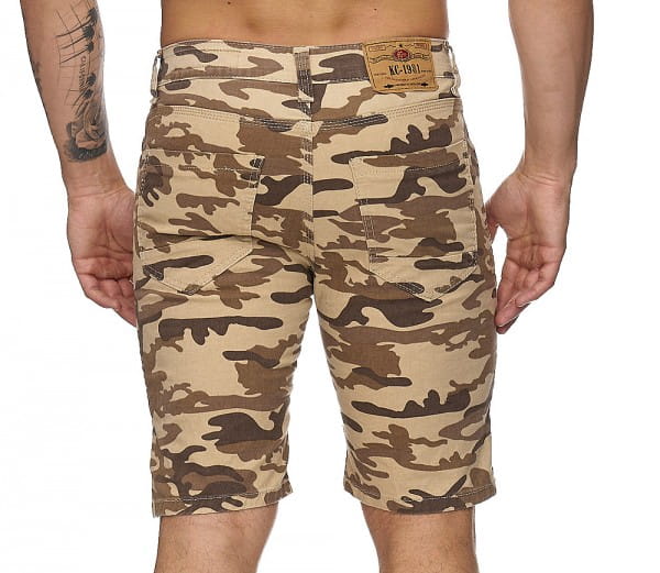 OneRedox Hommes Bermuda Shorts Bermuda Shorts Hommes Sport Shorts Casual Shorts Short Pantalon court Cargo Pantalon Cargo 3229 Camouflage Beige