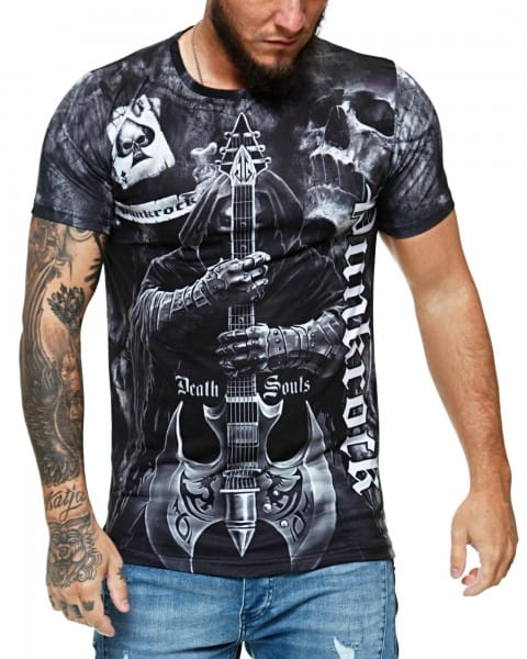 Herren T-Shirt Kurzarm Rundhals Punkrock Modell 1483