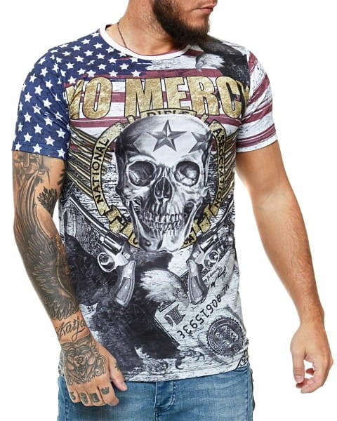 Herren T-Shirt Kurzarm Rundhals No Mercy Modell 1485