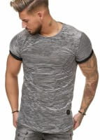 OneRedox Herren T-Shirt Kurzarm Weiter Ausschnitt Oversize Tee Modell 1494